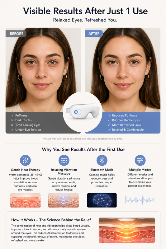 Bluetooth Eye Massager with Heat & Vibration