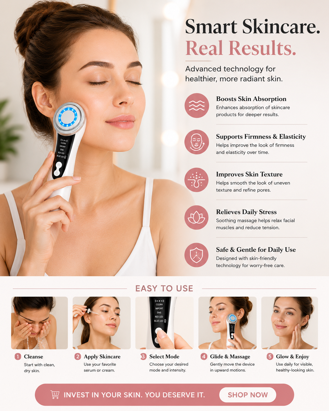 Glow Wave Facial Massager
