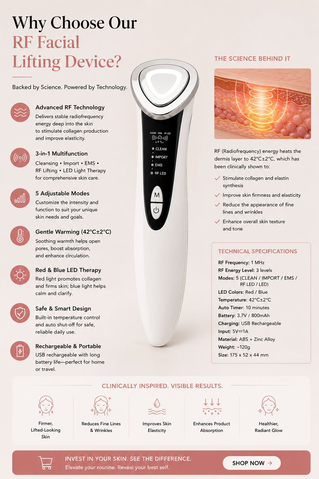 RF Facial Lifting Device